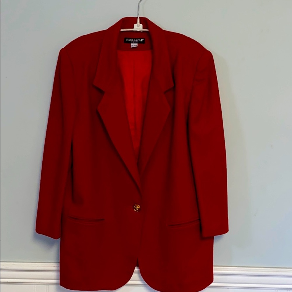 Red wool blazer